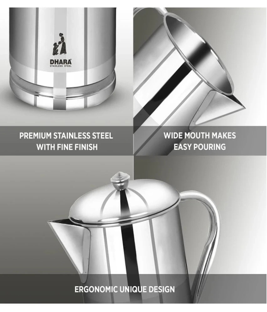 Dhara Stainless Steel Slimline jug 2000 Stainless Steel Jugs 2000 mL - Silver