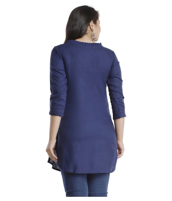 JC4U - Navy Viscose Womens Straight Kurti - L