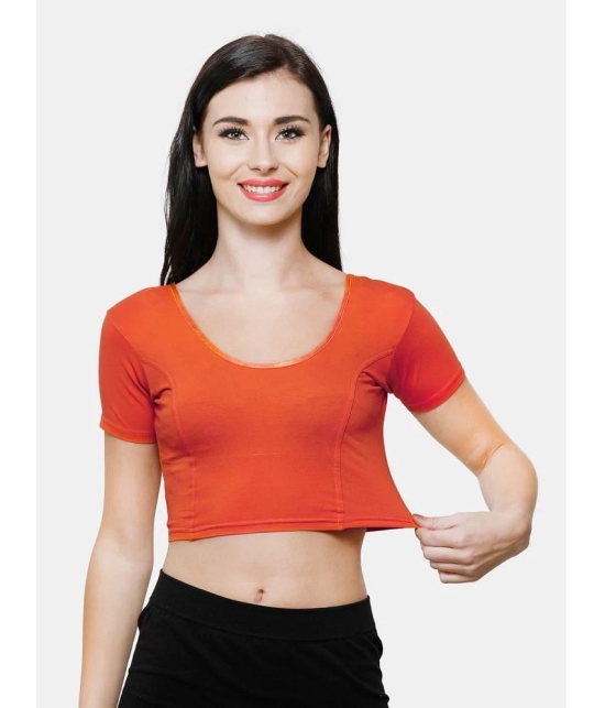 Vami - Orange Readymade without Pad Cotton Blend Womens Blouse ( Pack of 1 ) - None