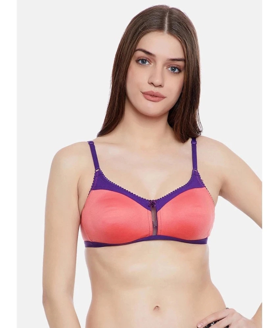 Clovia Pack of 1 Cotton Non Padded Womens T-Shirt Bra ( Coral ) - None