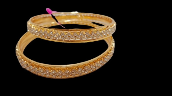 1 gm  Gold Plated Diamond Bangles Set of 2