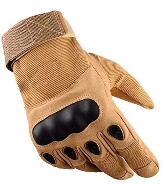 ZAYSOO Beige Nylon Mens Biker Gloves ( Pack of 1 ) - Beige