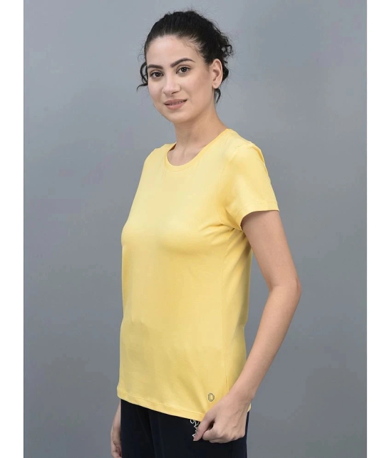 Dollar Yellow Cotton Blend Regular Fit Womens T-Shirt ( Pack of 1 ) - None