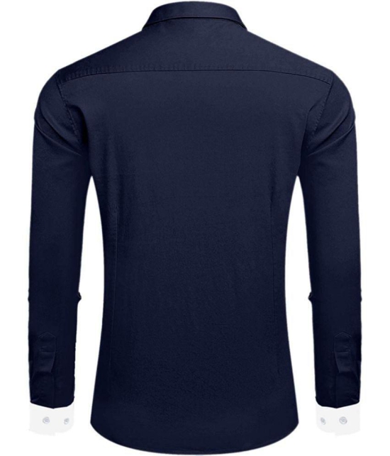 VERTUSY - Cotton Blend Regular Fit Navy Men's Casual Shirt ( Pack of 1 ) - None