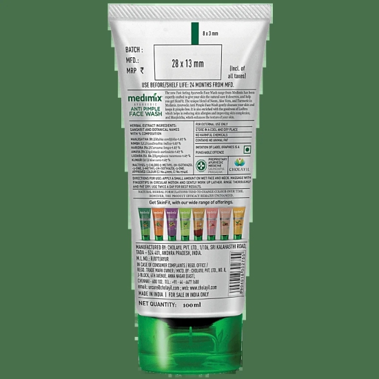 Medimix Ayurvedic Anti Pimple Face Wash, 100 ml