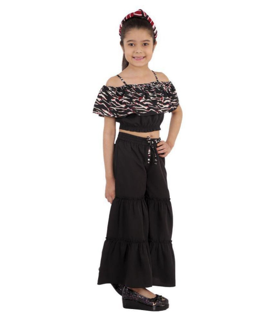 Kids Cave - Black Crepe Girls Jumpsuit ( Pack of 1 ) - None