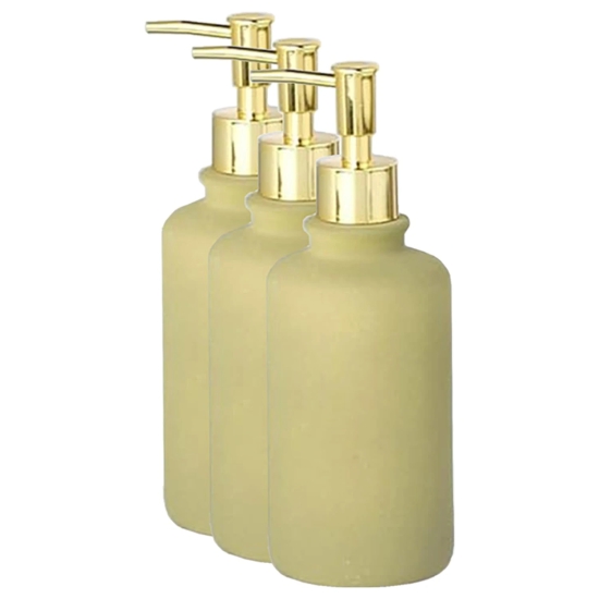 Kuber Industries 3-Piece Liquid Soap Dispenser Set, 400ml, Green (JY00231GN)-Kuber Industries 3-Piece Liquid Soap Dispenser Set, 400ml, Green (JY00231GN) for Handwash, Shampoo, Bathroom, Wash Basin.