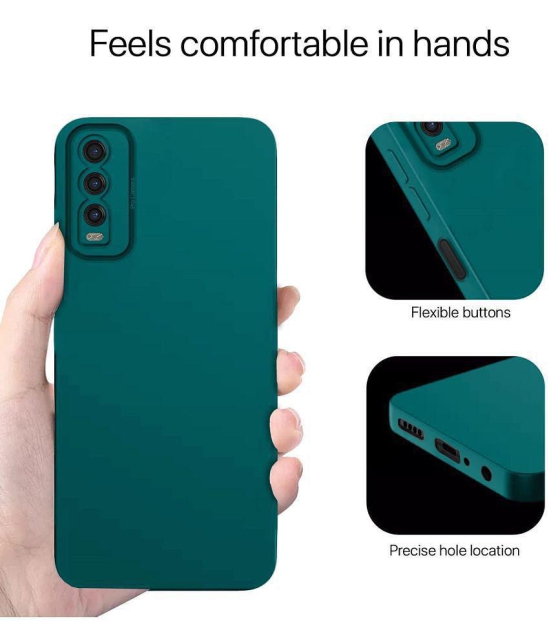 Case Vault Covers - Green Silicon Plain Cases Compatible For Vivo Y12s ( Pack of 1 ) - Green