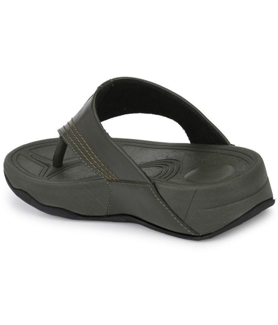 softio - Olive Mens Thong Flip Flop - None