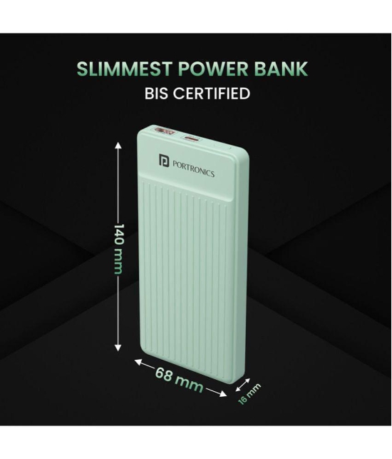 Portronics 10000 -mAh 22.5W Li-Polymer Power Bank - Green