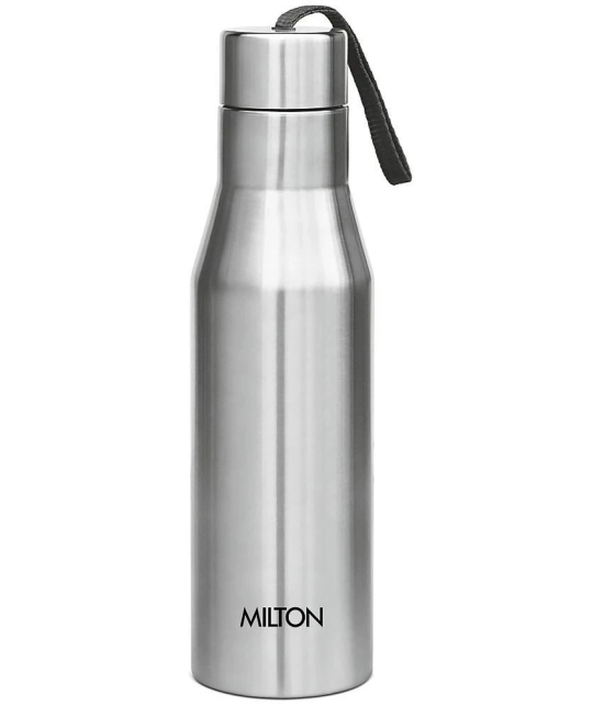 Milton Super 1000 Single Wall Stainless Steel Bottle, 1000 ml, 1 Piece, Silver | 100% Leak Proof | Office Bottle | Gym Bottle | Home | Kitchen | Hiking | Treking Bottle | Travel Bottle - Sil