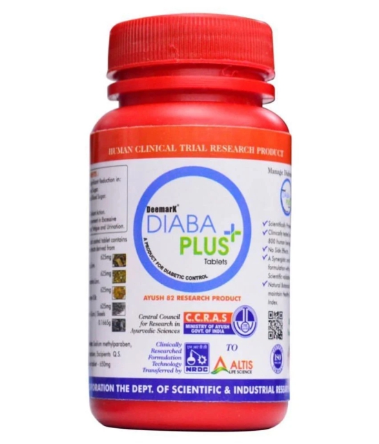 Deemark Diaba Plus - 90 Tablets for Diabetes Control | Ayurvedic Blood Sugar Tablets helps to Control Diabetes | Sugar Control