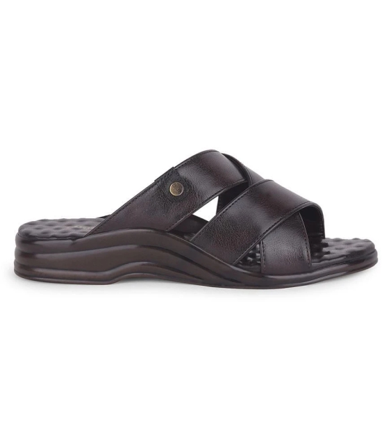 Liberty Brown Mens Leather Slipper - None