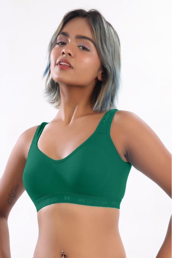 Women Hug Sports Bra Peacock