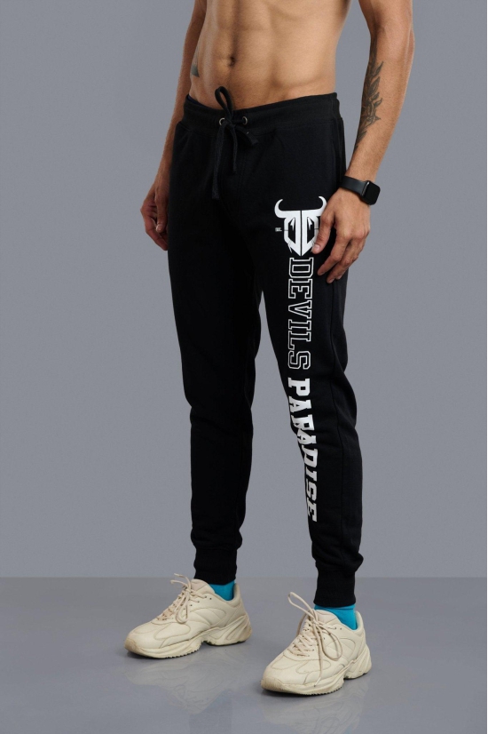 Devils Swag Printed Black Joggers for Men M