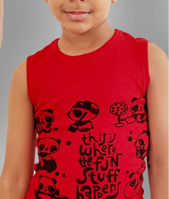 HAP Boys Multicolor Printed Vest | Tank top |Sleeveless Tshirt - Pack of Five - None