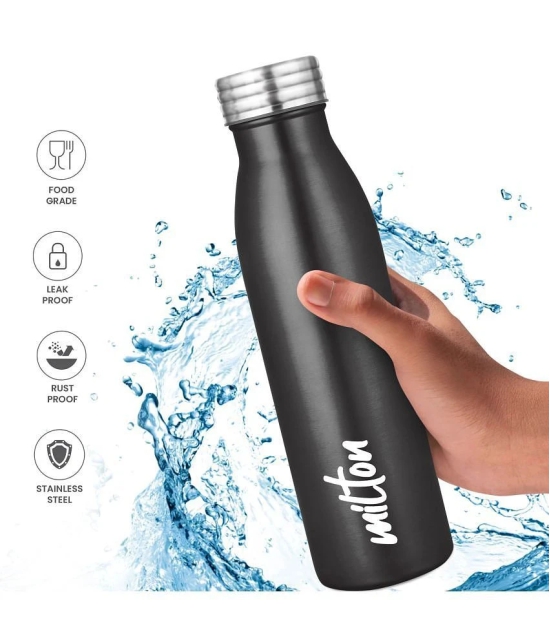 Milton - BREEZE 750,METALLIC BLACK Black Water Bottle 730 mL ( Set of 1 ) - Black