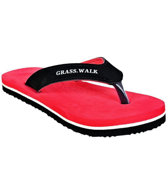 GRASS WALK - Red Women''s Thong Flip Flop - None