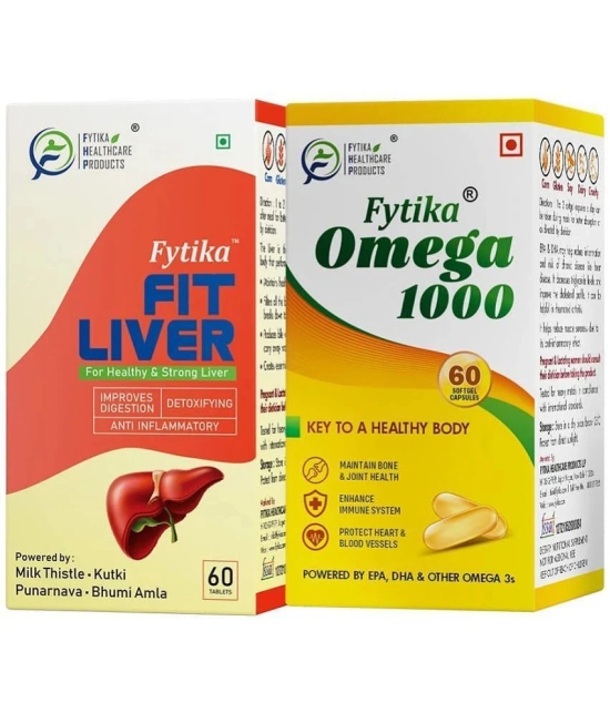 Fytika Fit Liver- 60 Tabs + Omega 1000- 60 Caps, Combo (Pack of 2)