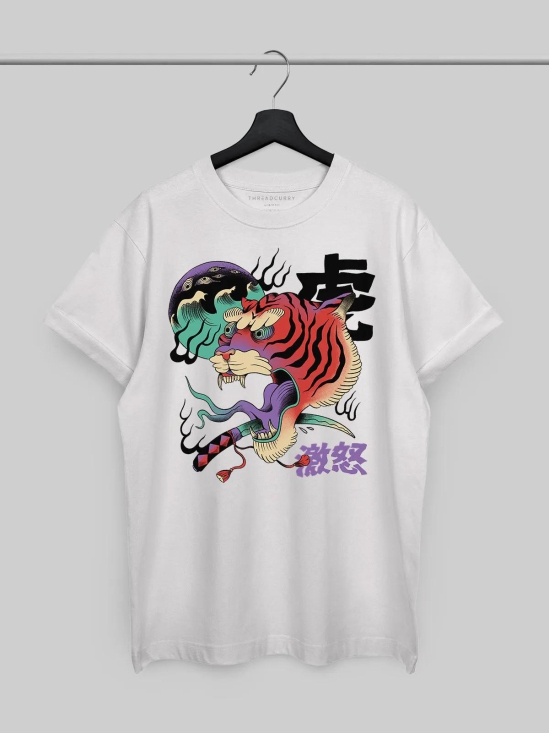 Japanese Tiger Tshirt-Medium / Purple