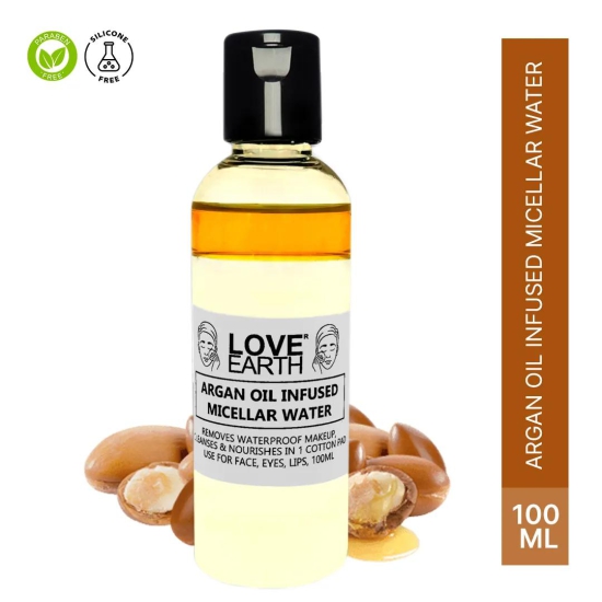 Love Earth Argan Oil-Infused Micellar Water Makeup & Pollutant Remover With Argan Oil & Micellar Water For All Skin Types 100ml