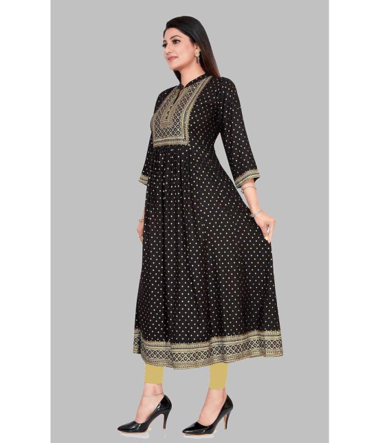 Meher Impex - Black Rayon Womens Flared Kurti ( Pack of 1 ) - None