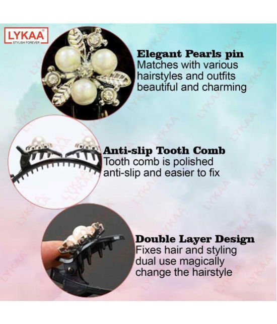 LYKAA Black Girls Hair Clip ( Pack of 2 ) - Black