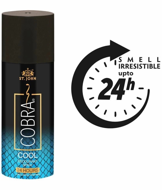 ST.JOHN Cobra Cool, Sport 150 Each & Cobra 15ml Deodorant Spray & Perfume for Men (315ml) Pack of 3