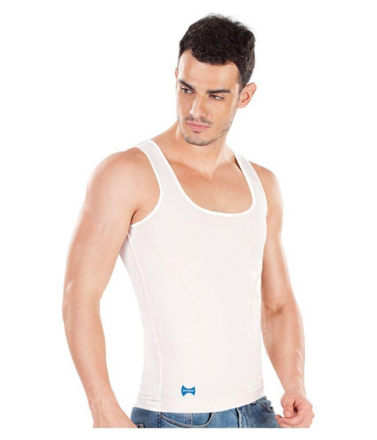 Dermawear - White Cotton Blend Mens Vest  ( Pack of 1 ) - M