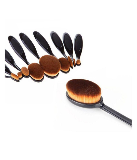 FOK Premium Quality Oval Makeup Brush kit - Beauty Blender Foundation Brush,Concealer Brush Set of 10