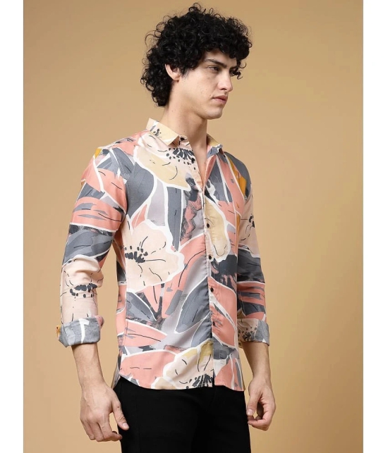 Rigo Rayon Slim Fit Printed Full Sleeves Mens Casual Shirt - Pink ( Pack of 1 ) - None