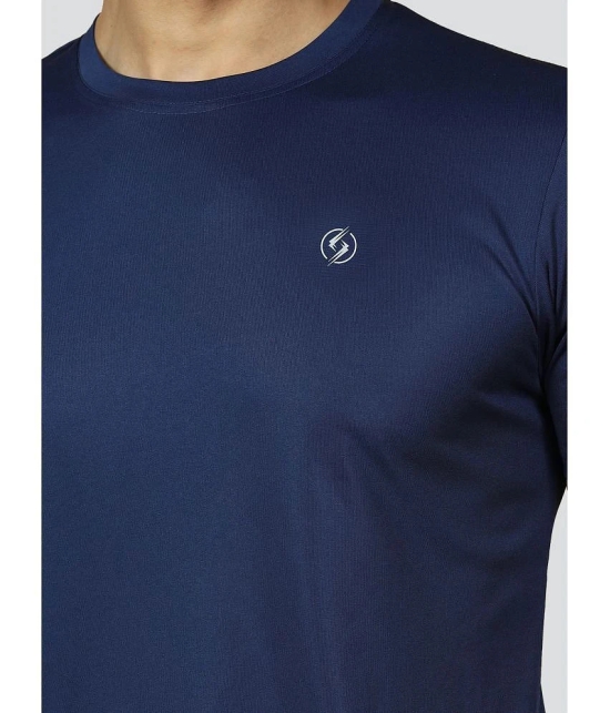 Supersquad Polyester Regular Fit Solid Half Sleeves Mens T-Shirt - Navy Blue ( Pack of 1 ) - None