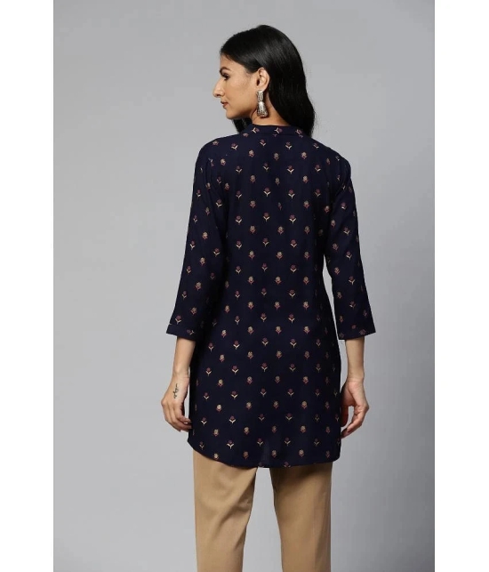 JC4U - Navy Blue Rayon Womens Straight Kurti ( Pack of 1 ) - None