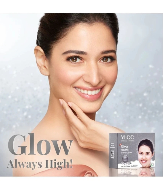 VLCC Silver Facial Kit, 60 g & Insta Glow Gold Bleach, 30 g (Pack of 2)