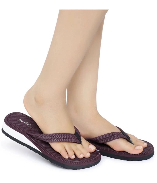 Phonolite Maroon Women's Thong Flip Flop - None