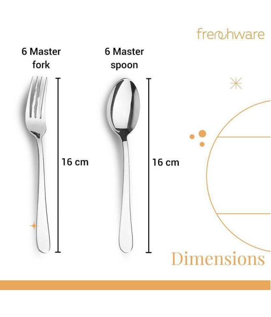 Frenchware - Silver Stainless Steel Cutlery Set ( Pack of 12 ) - Silver