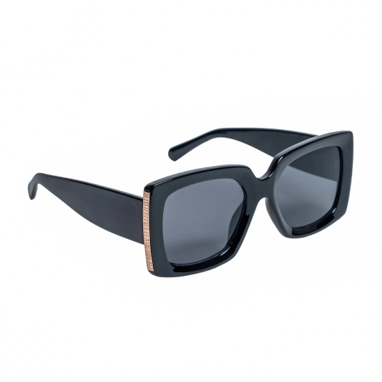 Chokore Vintage Square Lens Thick Sunglasses with UV 400 Protection (Black)