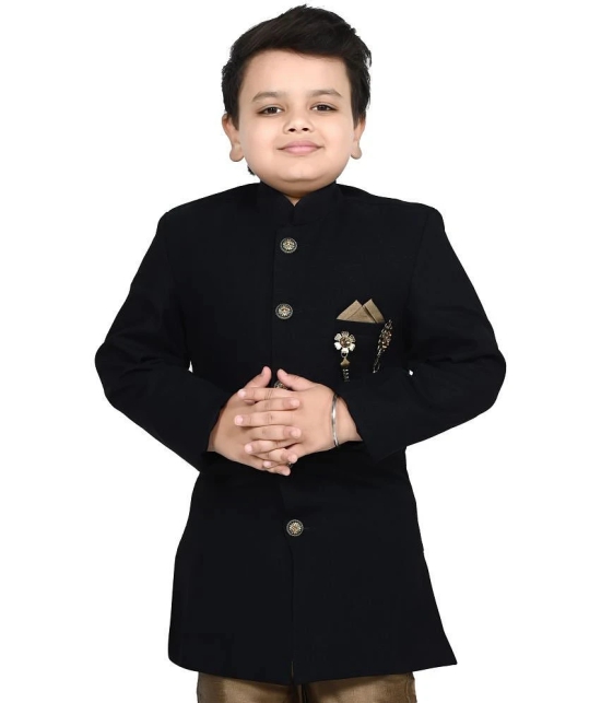 Arshia Fashions Blue Silk Boys Indo Western Sherwani & Churidar Set ( Pack of 1 ) - None