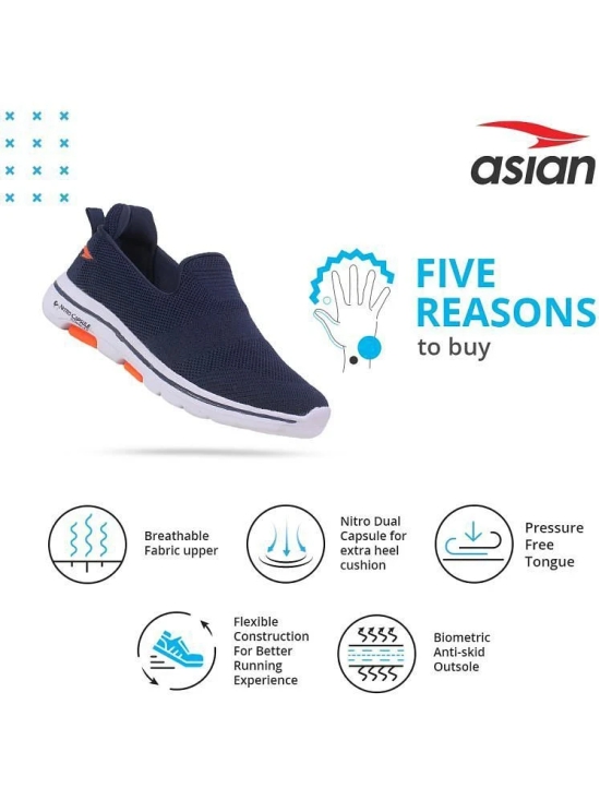 ASIAN SUPERWALK-08N Navy Mens Slip-on Shoes - None