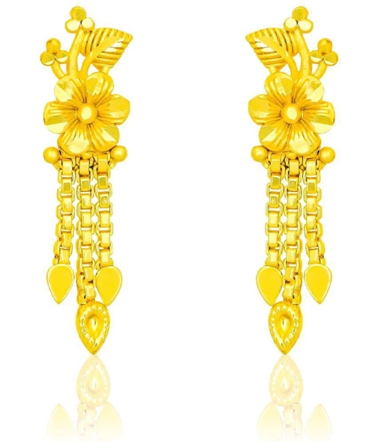 LUV FASHION Golden Drop Earrings ( Pack of 1 ) - Golden