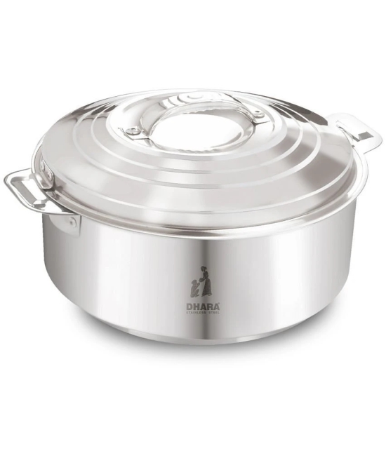 Dhara Stainless Steel Maxus 2500 silver Steel Serve Casserole ( Set of 1 , 1800 mL ) - Silver