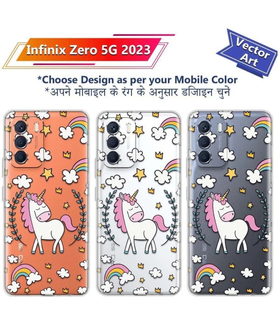 NBOX - Multicolor Silicon Printed Back Cover Compatible For infinix Zero 5G (2023) ( Pack of 1 )