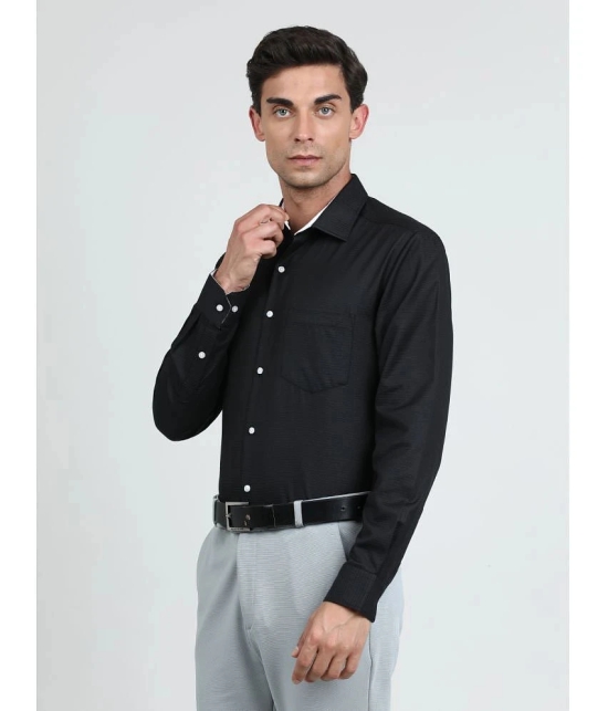 IVOC Cotton Blend Regular Fit Full Sleeves Mens Formal Shirt - Black ( Pack of 1 ) - None