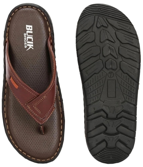 Bucik BROWN Mens Leather Slipper - None