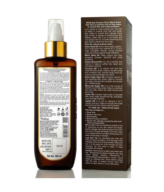 WOW Skin Science Onion Black Seed Hair Oil-200 mL