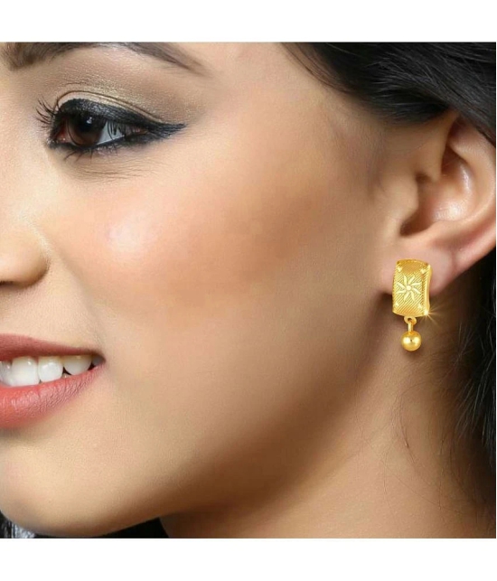 VIVASTRI Golden Stud Earrings ( Pack of 1 ) - Golden