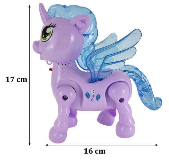 Humaira Electronic Unicorn Battery Operated with Flashing Light, Music and Sling Suspension Toy for Kids, Girls