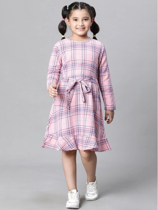 Oxolloxo Girls Checked Organic Cotton Fit & Flare Dress