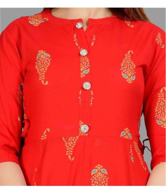 SIPET - Red Rayon Womens Anarkali Kurti ( Pack of 1 ) - None