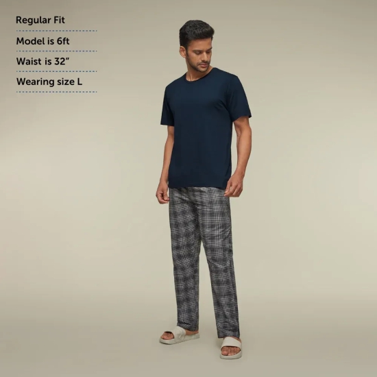 Checkmate Combed Cotton Pyjamas Smoke Grey XXL